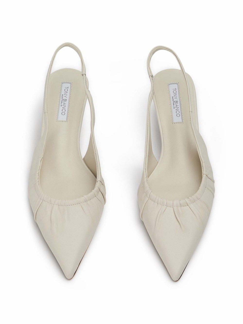 Tony Bianco Davis Kitten Heel Slingback in Dove Nappa (White/Cream) - Picture 12 of 14